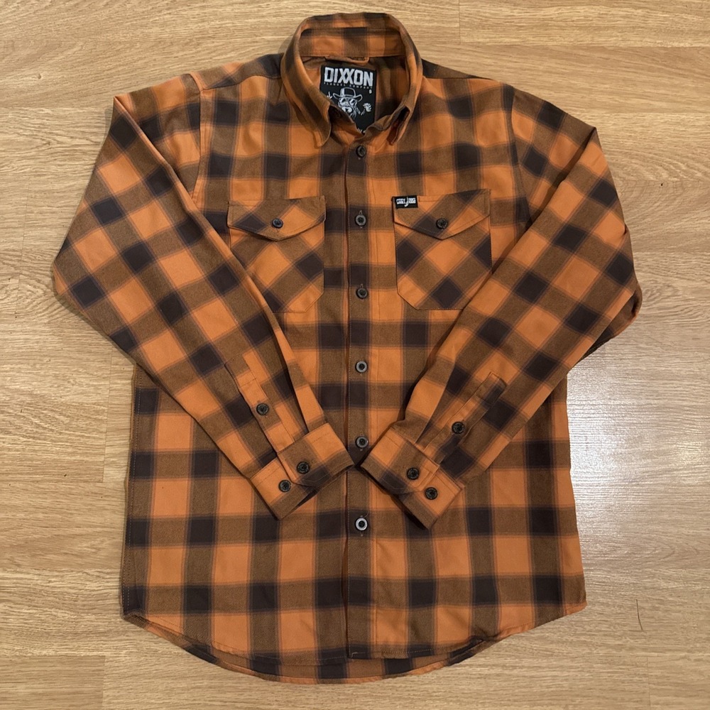 Dixxon Flannel Co Cody Jinks Flannel Men's Small D-Tech Orange Plaid Long Sleeve